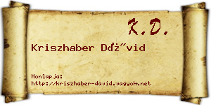 Kriszhaber Dávid névjegykártya